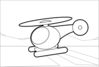 Cartoon Helicopter Outline Clip Art